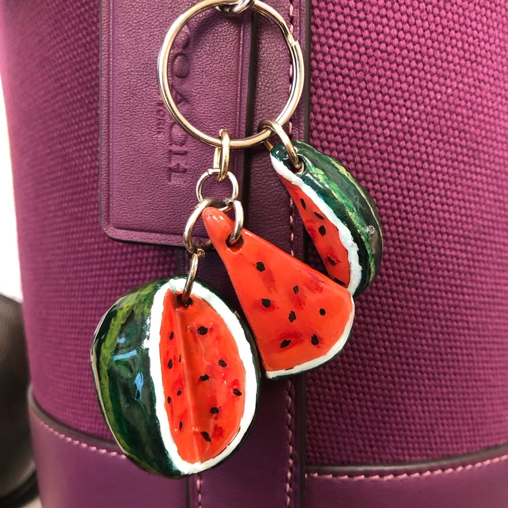 Handmade Watermelon Keychain Charm